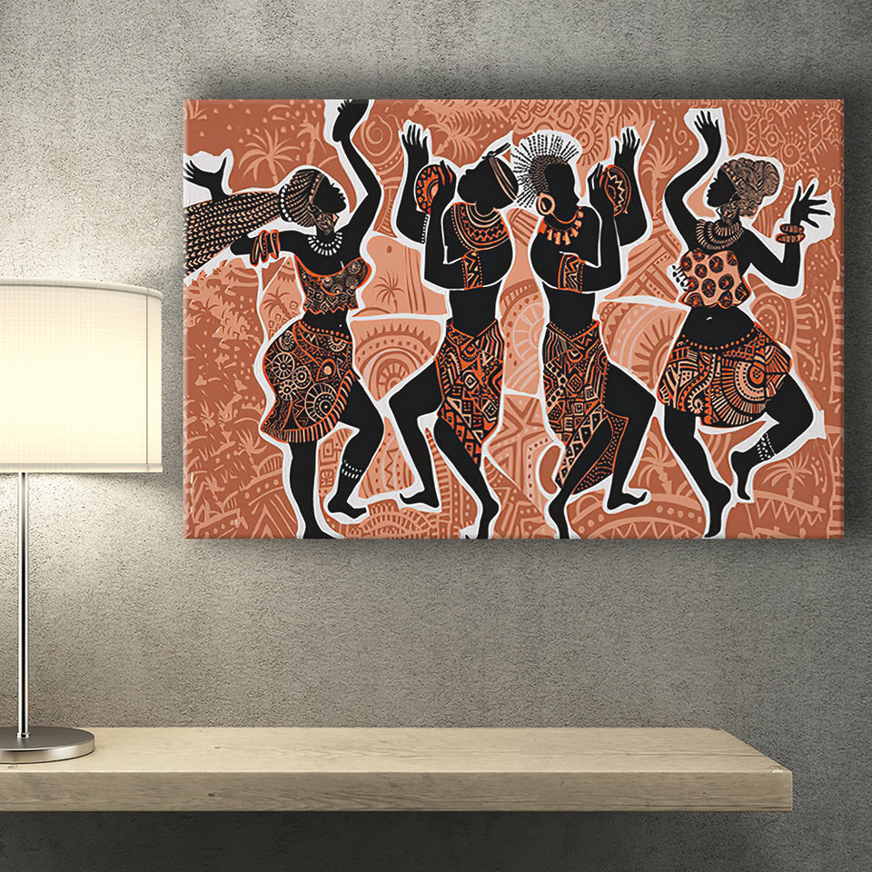 African Traditional Ethnic Dance Canvas Prints Wall Art - Painting Canvas, African Art, Home Wall Decor, Painting Prints, For Sale
