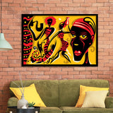 African Tribal Music Sax Abstract Framed Art Prints Wall Decor - Painting Prints, African Art, Home Decor, Framed Picture, For Sale