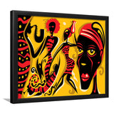 African Tribal Music Sax Abstract Framed Art Prints Wall Decor - Painting Prints, African Art, Home Decor, Framed Picture, For Sale