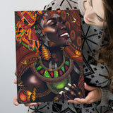 African Tribal Woman in Animated Canvas Prints Wall Art - Painting Canvas, African Art, Home Wall Decor, Painting Prints, For Sale