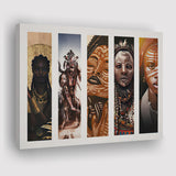 African Tribe Warriors Collage Canvas Prints Wall Art - Painting Canvas, African Art, Home Wall Decor, Painting Prints, For Sale