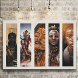 African Tribe Warriors Collage Canvas Prints Wall Art - Painting Canvas, African Art, Home Wall Decor, Painting Prints, For Sale