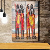 African Warrior Sculpture Canvas Prints Wall Art - Painting Canvas, African Art, Home Wall Decor, Painting Prints, For Sale
