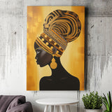 African Woman Afrocentric Golden, Painting Art, Canvas Prints Wall Art Home Decor