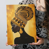 African Woman Afrocentric Golden, Painting Art, Canvas Prints Wall Art Home Decor