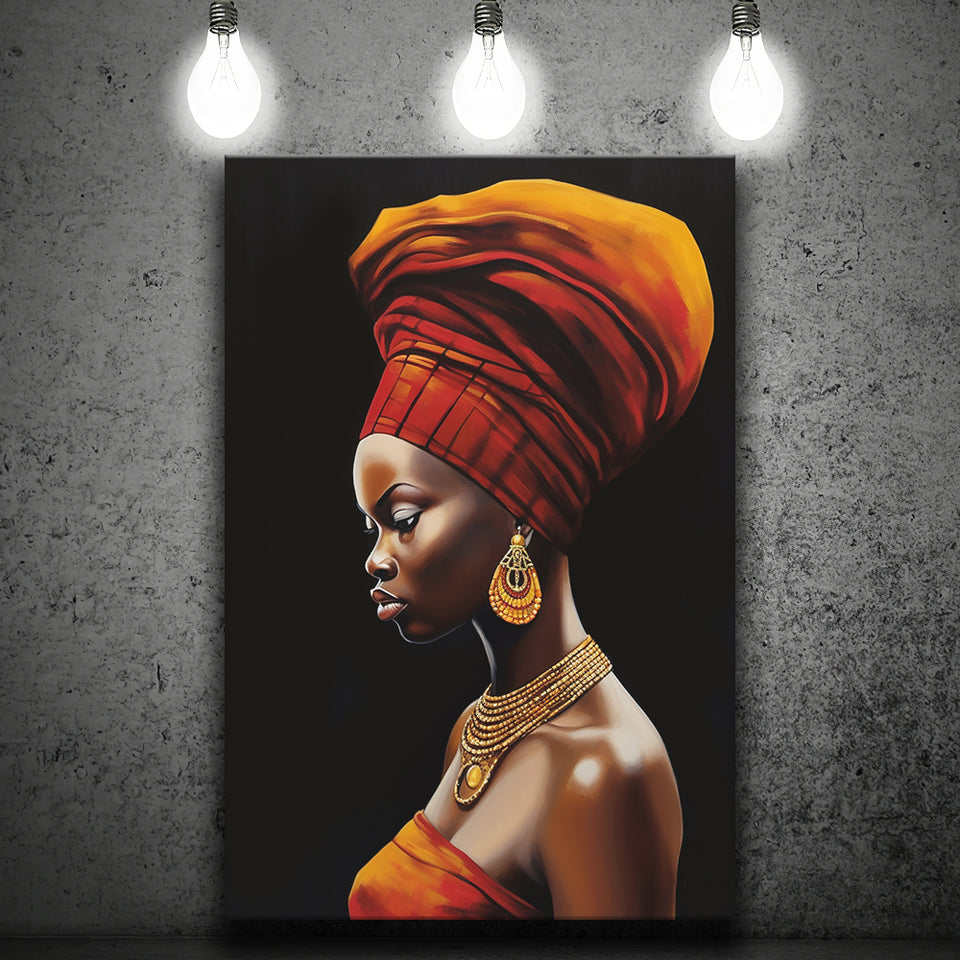 African Woman Afrocentric Wall Art, Painting Art, Canvas Prints Wall Art Home Decor