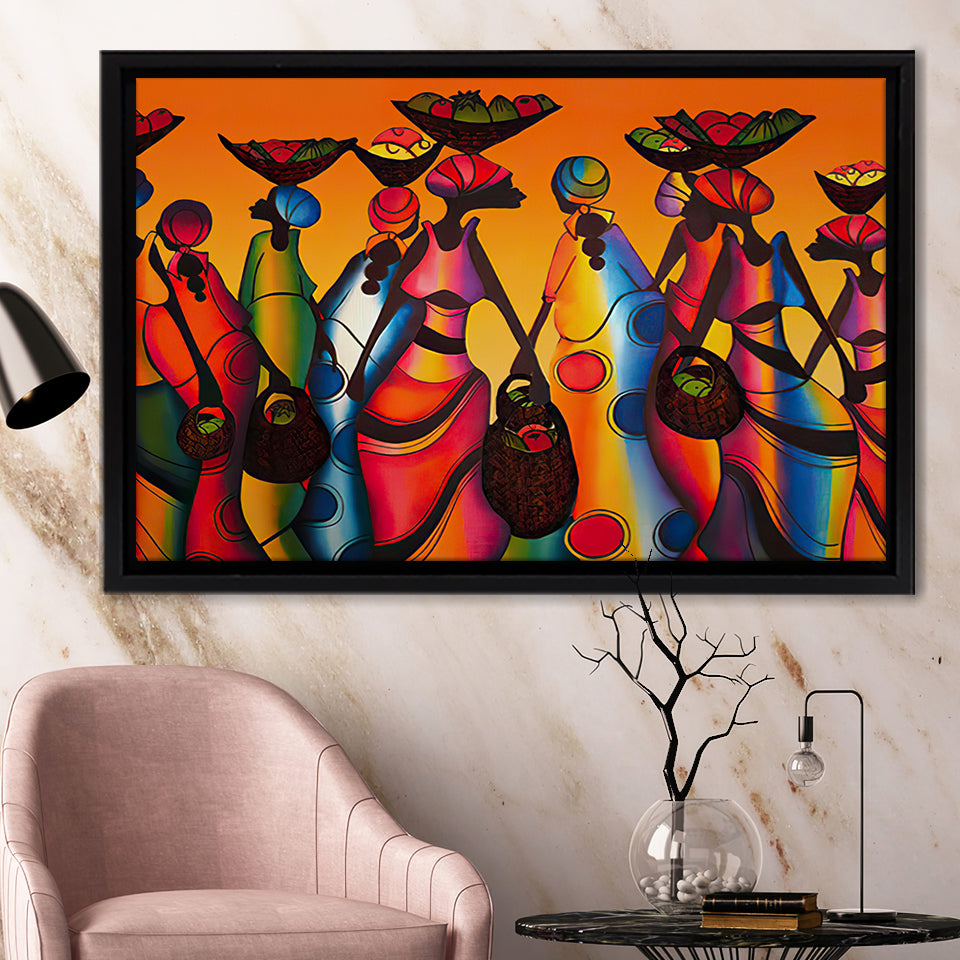 Woman Colorful Abstract Framed Canvas Prints Wall Art - Painti – UnixCanvas