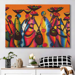 African Woman Colorful Abstract Canvas Prints Wall Art - Painting Canvas, African Art, Home Wall Decor, Painting Prints, For Sale