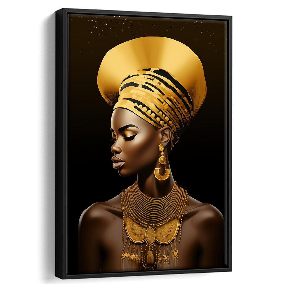 African Woman Native American,Framed Canvas Prints,Floating Frame, Wall Art Home Decor