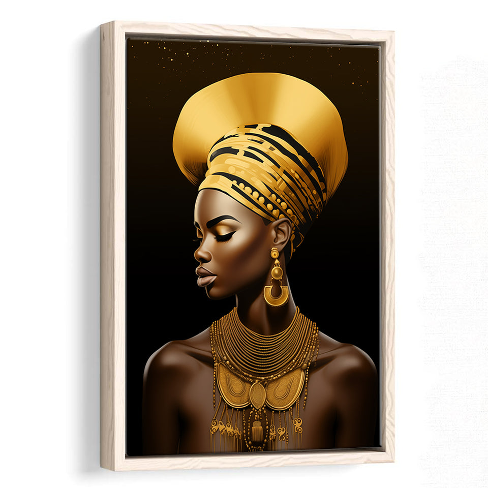 African Woman Native American,Framed Canvas Prints,Floating Frame, Wall Art Home Decor