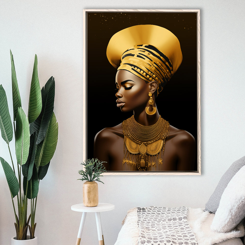 African Woman Native American,Framed Canvas Prints,Floating Frame, Wall Art Home Decor