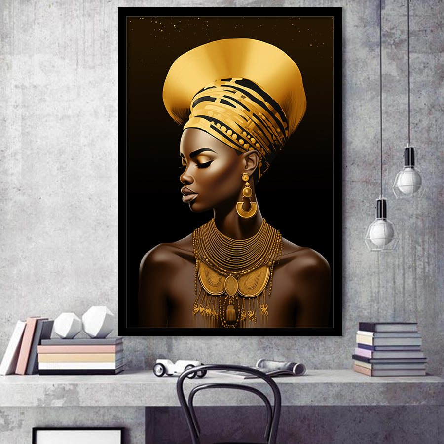 African Woman Native American, Painting Art, Framed Art Prints Wall Decor