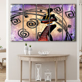 African Woman Painting, Ethnic Wall Art Larger Canvas Art, 5 Piece Canvas Prints Wall Art Decor