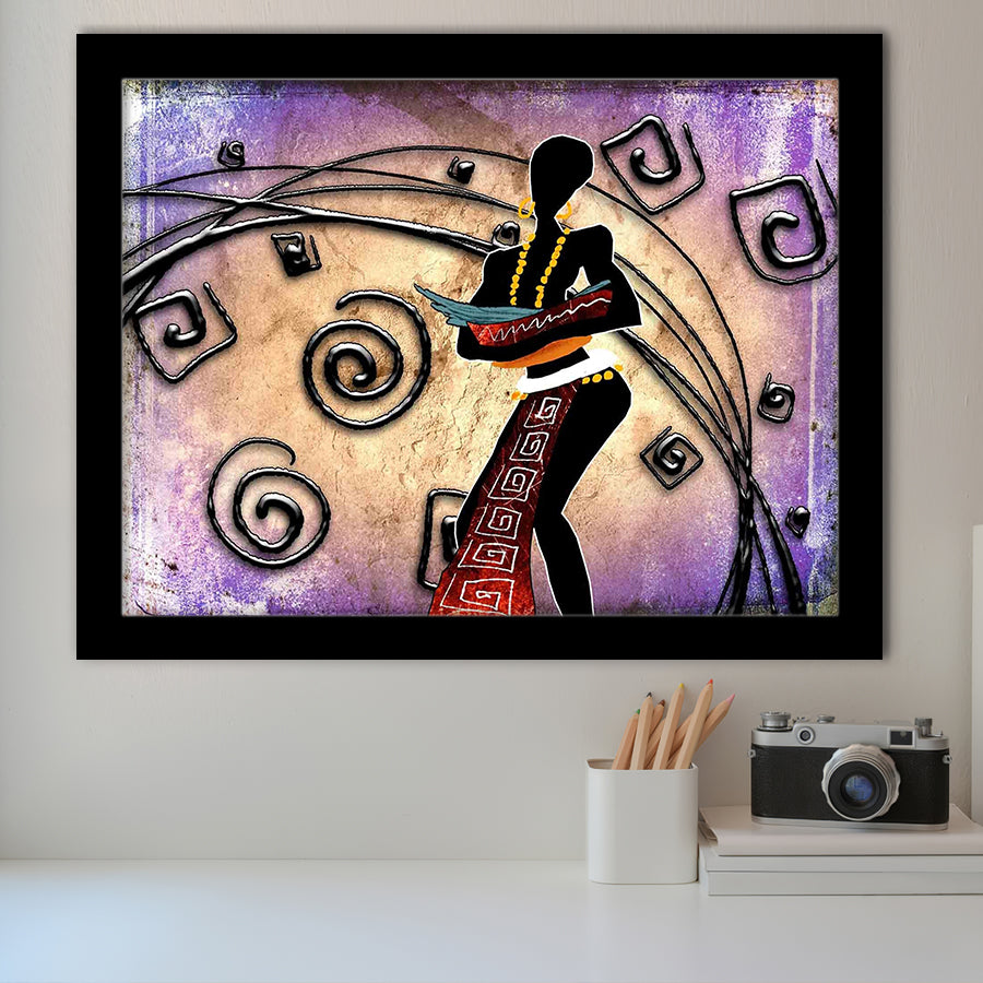 African Woman Painting, Ethnic Wall Art Framed Art Prints, Wall Art,Home Decor,Framed Picture