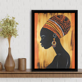 African Woman Wall Art Afrocentric V1,Framed Canvas Prints,Floating Frame, Wall Art Home Decor