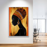 African Woman Wall Art Afrocentric V1,Framed Canvas Prints,Floating Frame, Wall Art Home Decor