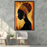 African Woman Wall Art Afrocentric V1,Framed Canvas Prints,Floating Frame, Wall Art Home Decor