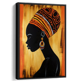 African Woman Wall Art Afrocentric V1,Framed Canvas Prints,Floating Frame, Wall Art Home Decor