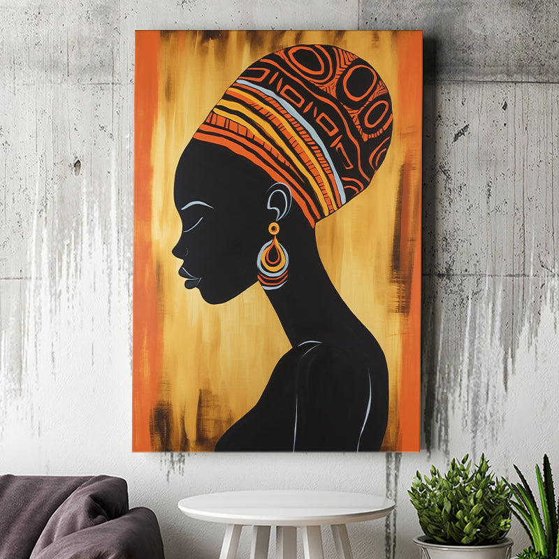 African Woman Wall Art Afrocentric V1, Painting Art, Canvas Prints Wall Art Home Decor