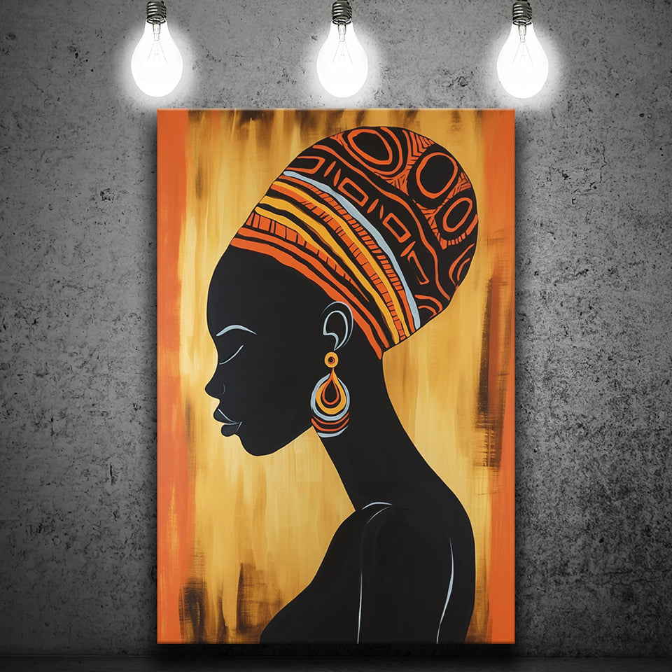 African Woman Wall Art Afrocentric V1, Painting Art, Canvas Prints Wall Art Home Decor