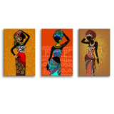 African Woman Set of 3 Piece Canvas Prints Wall Art Decor