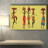 African Women Traditional Dress Canvas Prints Wall Art - Painting Canvas, African Art, Home Wall Decor, Painting Prints, For Sale