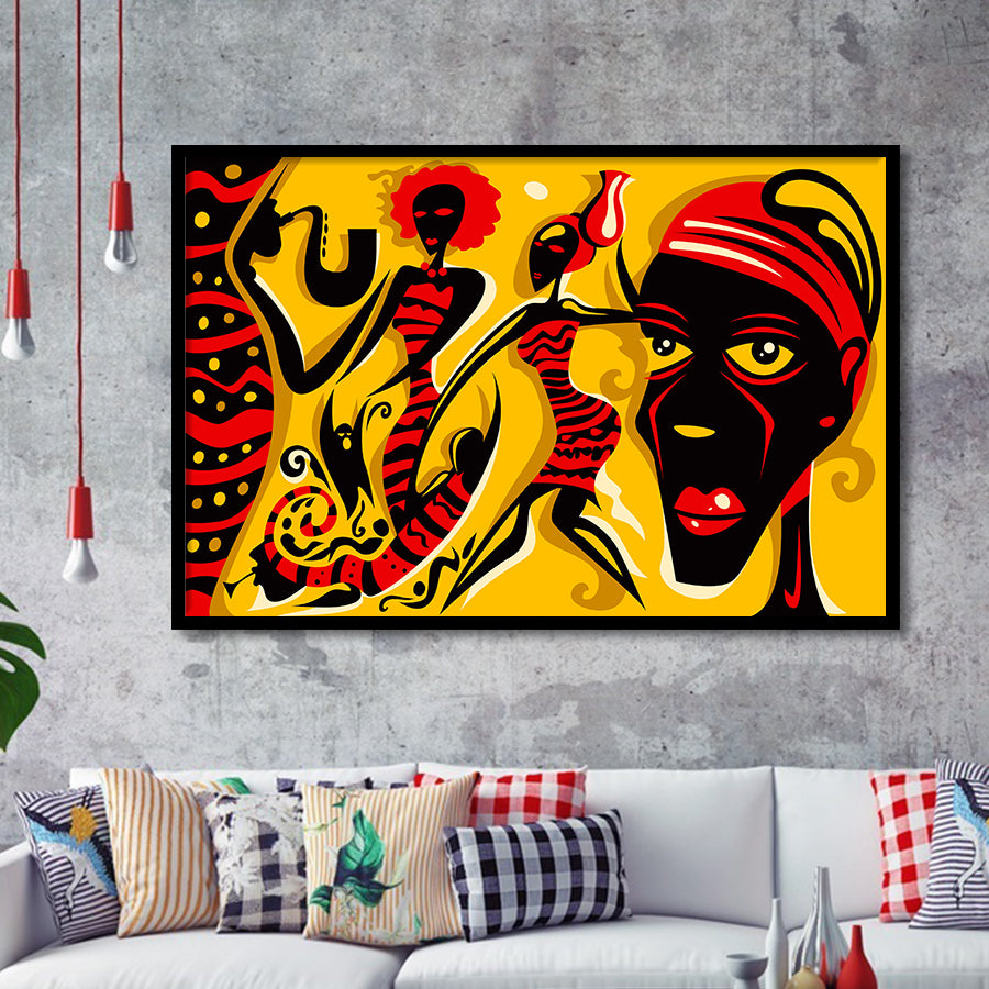 African Triptych Framed Art Prints Wall Art Decor, Framed Picture, Home Decor