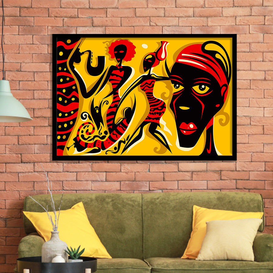 African Triptych Framed Art Prints Wall Art Decor, Framed Picture, Home Decor