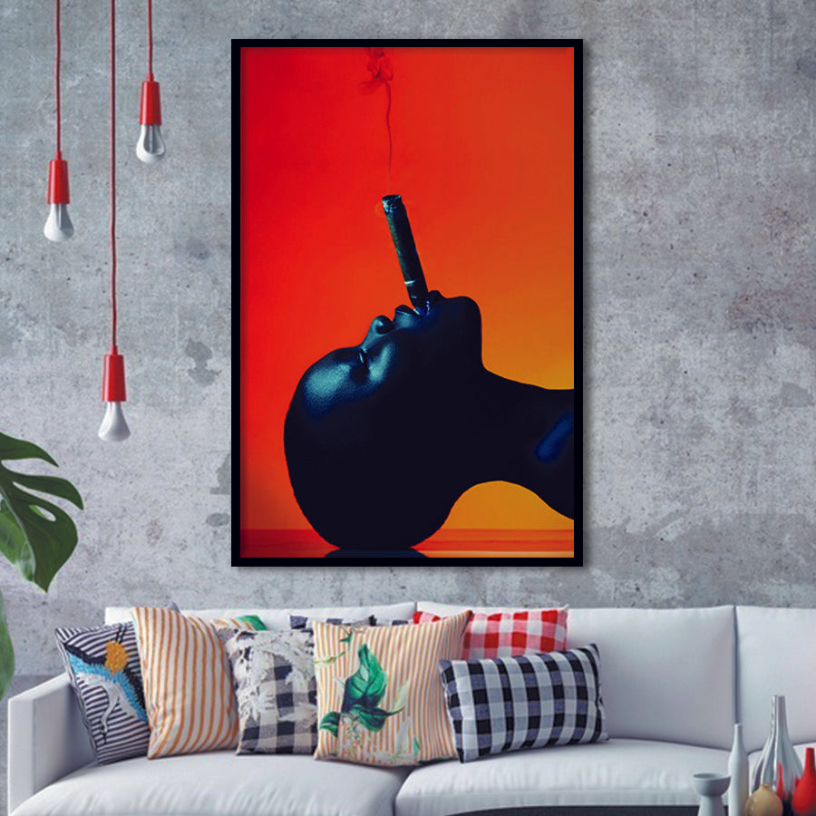 African Woman, Black Woman Smooking Cigar Framed Art Print Wall Art Decor,Framed Picture