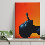 African Woman, Black Woman Smooking Cigar Canvas Prints Wall Art Home Decor