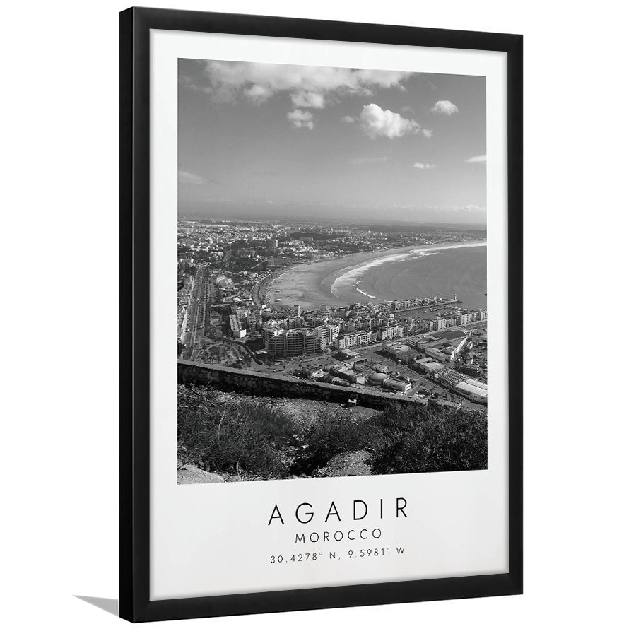 Agadir, Morocco Black And White Art Framed Art Prints Wall Art Decor, Framed Picture