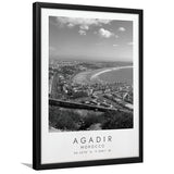 Agadir, Morocco Black And White Art Framed Art Prints Wall Art Decor, Framed Picture
