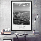 Agadir, Morocco Black And White Art Framed Art Prints Wall Art Decor, Framed Picture