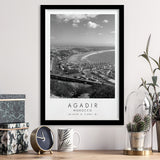 Agadir, Morocco Black And White Art Framed Art Prints Wall Art Decor, Framed Picture