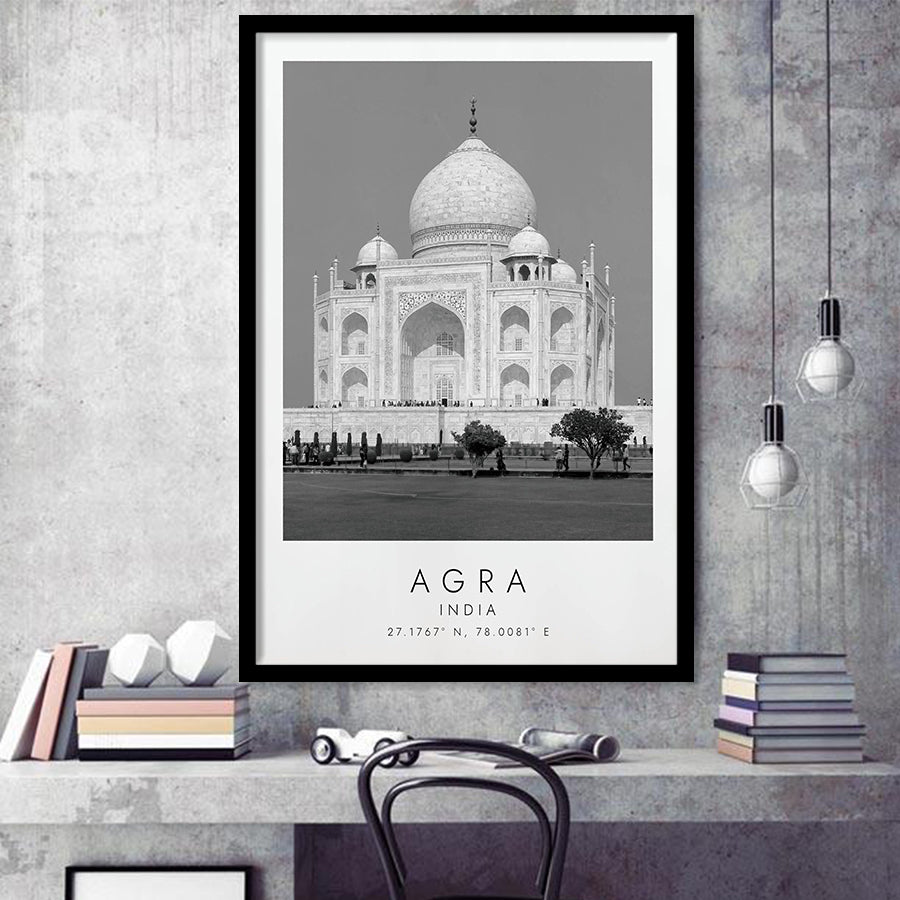 Agra, India Black And White Art Framed Art Prints Wall Art Decor, Framed Picture