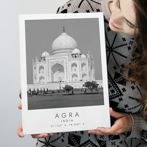 Agra, India Black And White Art Canvas Prints Wall Art Home Decor
