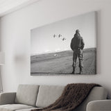 Airforce Pilot Black And White Print, Military Veterans Canvas Prints Wall Art Home Decor