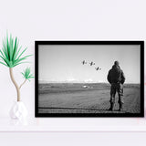 Airforce Pilot Black And White Print, Military Veterans Framed Art Prints, Wall Art,Home Decor,Framed Picture