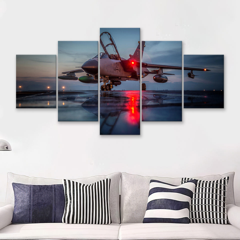 Air Force Fighter Jets 5 Piece Canvas Prints Wall Art Decor - Painting Canvas, Multi Panels