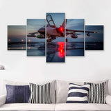 Air Force Fighter Jets 5 Piece Canvas Prints Wall Art Decor - Painting Canvas, Multi Panels