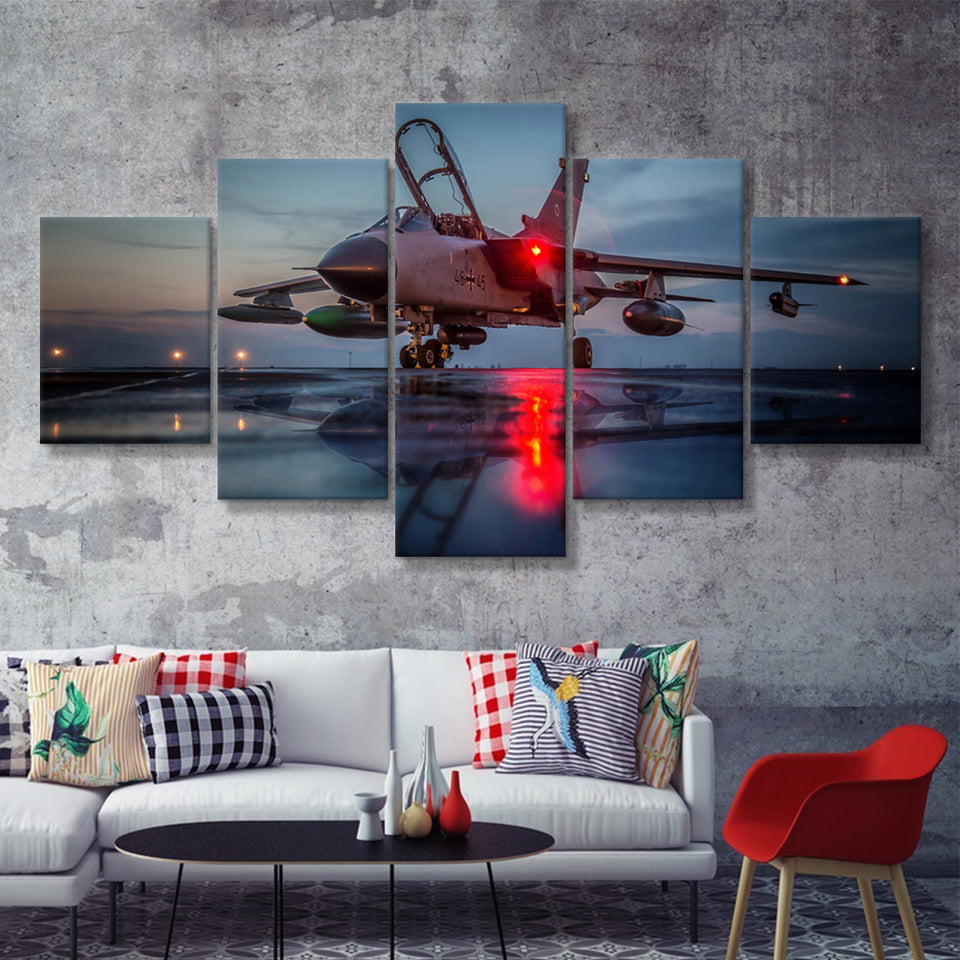 Air Force Fighter Jets 5 Piece Canvas Prints Wall Art Decor - Painting Canvas, Multi Panels