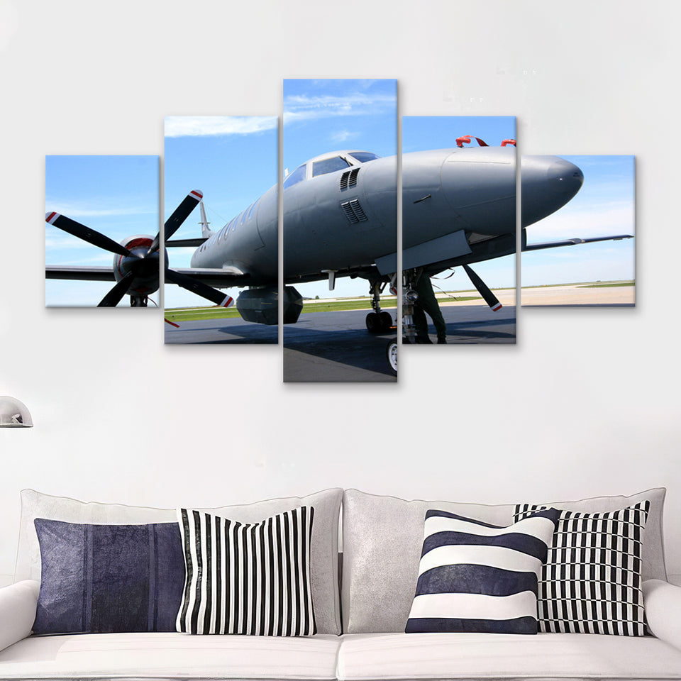Air National Guard Plane 5 Piece Canvas Prints Wall Art Decor - Painting Canvas, Multi Panels