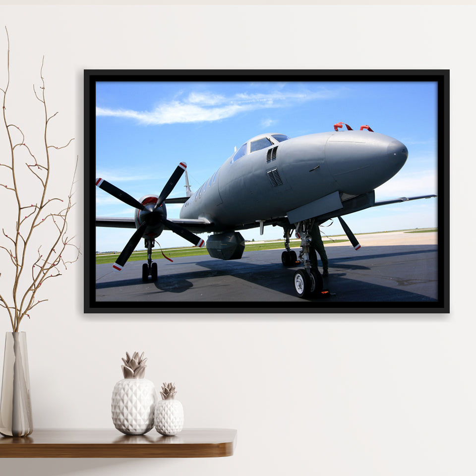 Air National Guard Plane Framed Canvas Prints Wall Art Decor - Painting Canvas, Black Framed Picture