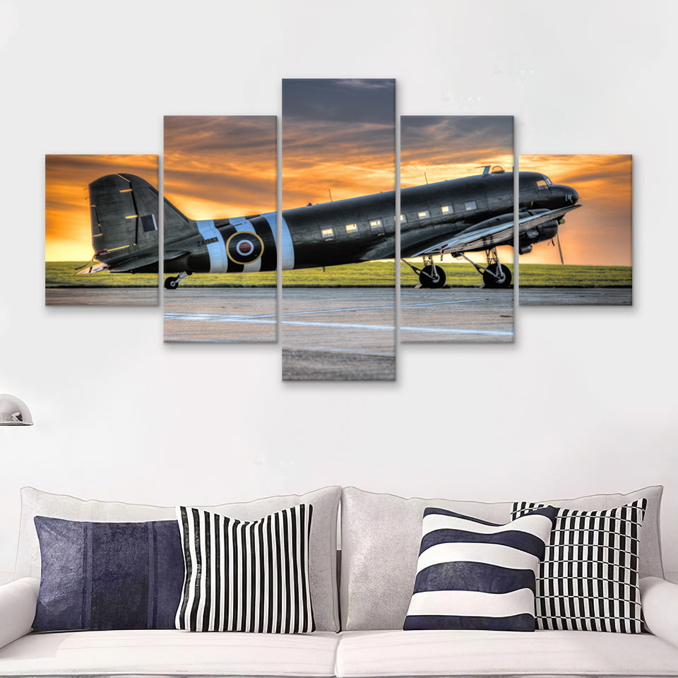 Air Force Aircraft Airline 5 Piece Canvas Prints Wall Art Decor - Painting Canvas, Multi Panels