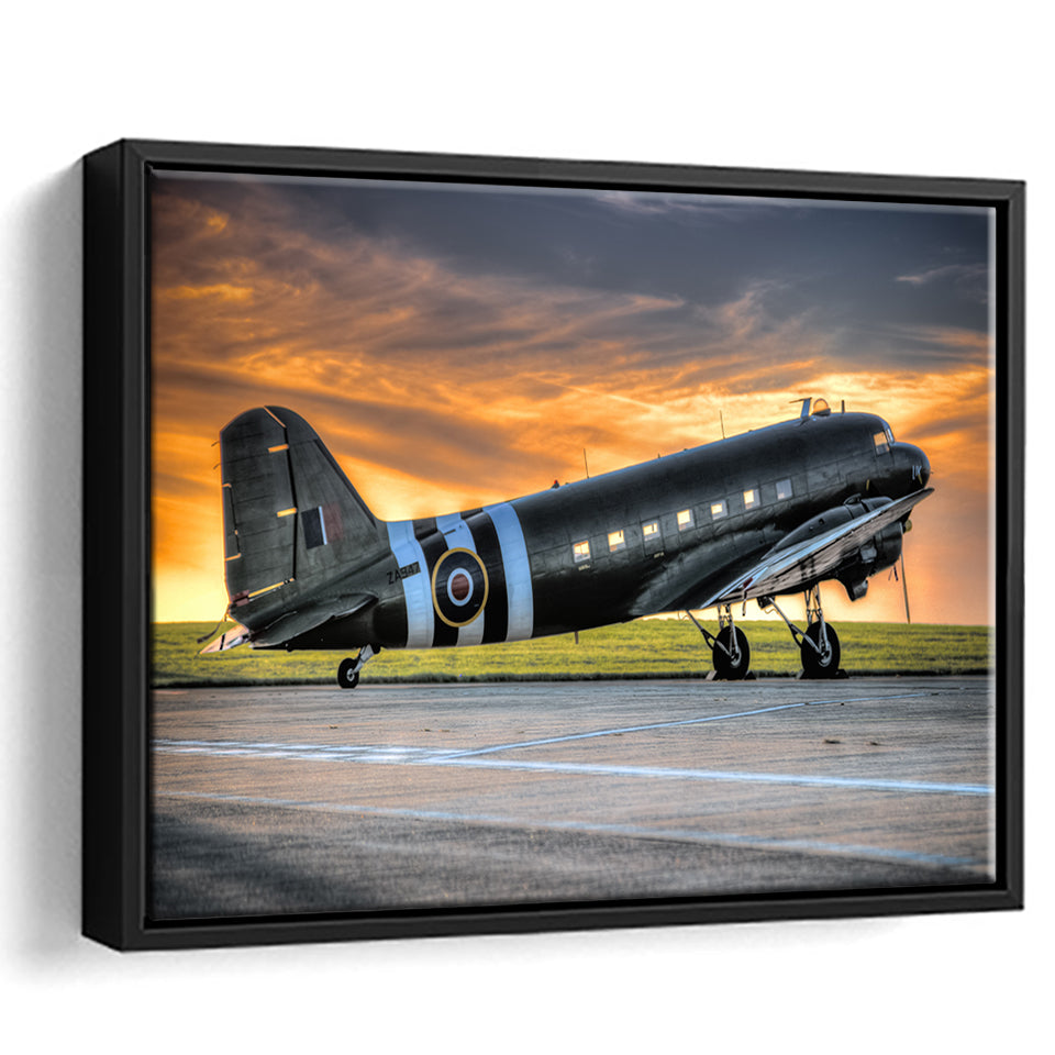 Air Force Aircraft Airline Framed Canvas Prints Wall Art Decor - Painting Canvas, Black Framed Picture