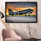 Air Force Aircraft Airline Framed Canvas Prints Wall Art Decor - Painting Canvas, Black Framed Picture