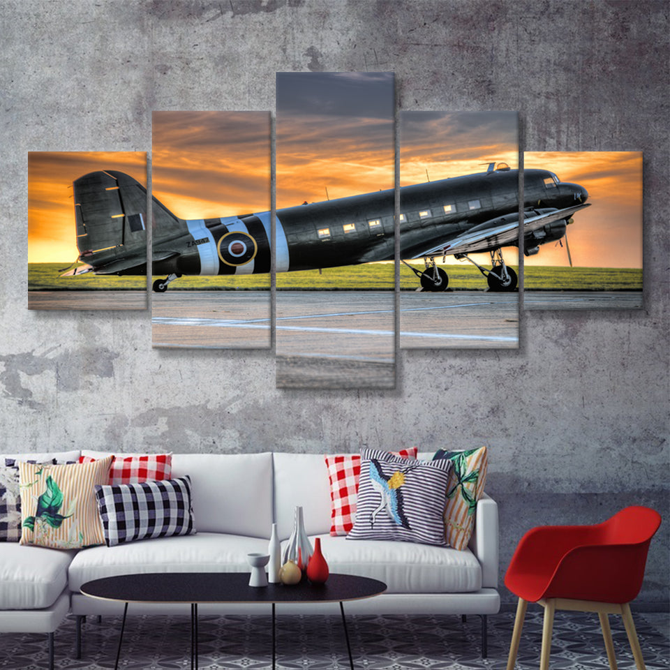 Air Force Aircraft Airline 5 Piece Canvas Prints Wall Art Decor - Painting Canvas, Multi Panels
