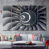 Aircraft Engine 5 Piece B Canvas Prints Wall Art Decor - Painting Canvas, Multi Panels