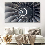 Aircraft Engine 5 Piece B Canvas Prints Wall Art Decor - Painting Canvas, Multi Panels
