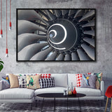 Aircraft Engine Framed Canvas Prints Wall Art Decor - Paiting Canvas, Art Prints, Floating Frame
